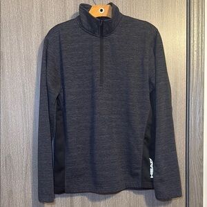 HEAD Men's Quarter Zip Performance Pullover Jacket Black Heather Size Small NWOT